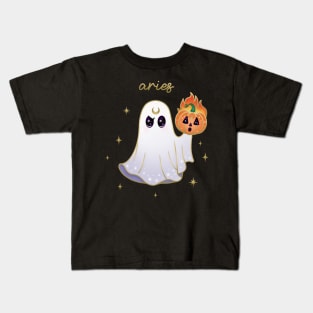 Aries Pumpkin Ghost with Aries Kids T-Shirt